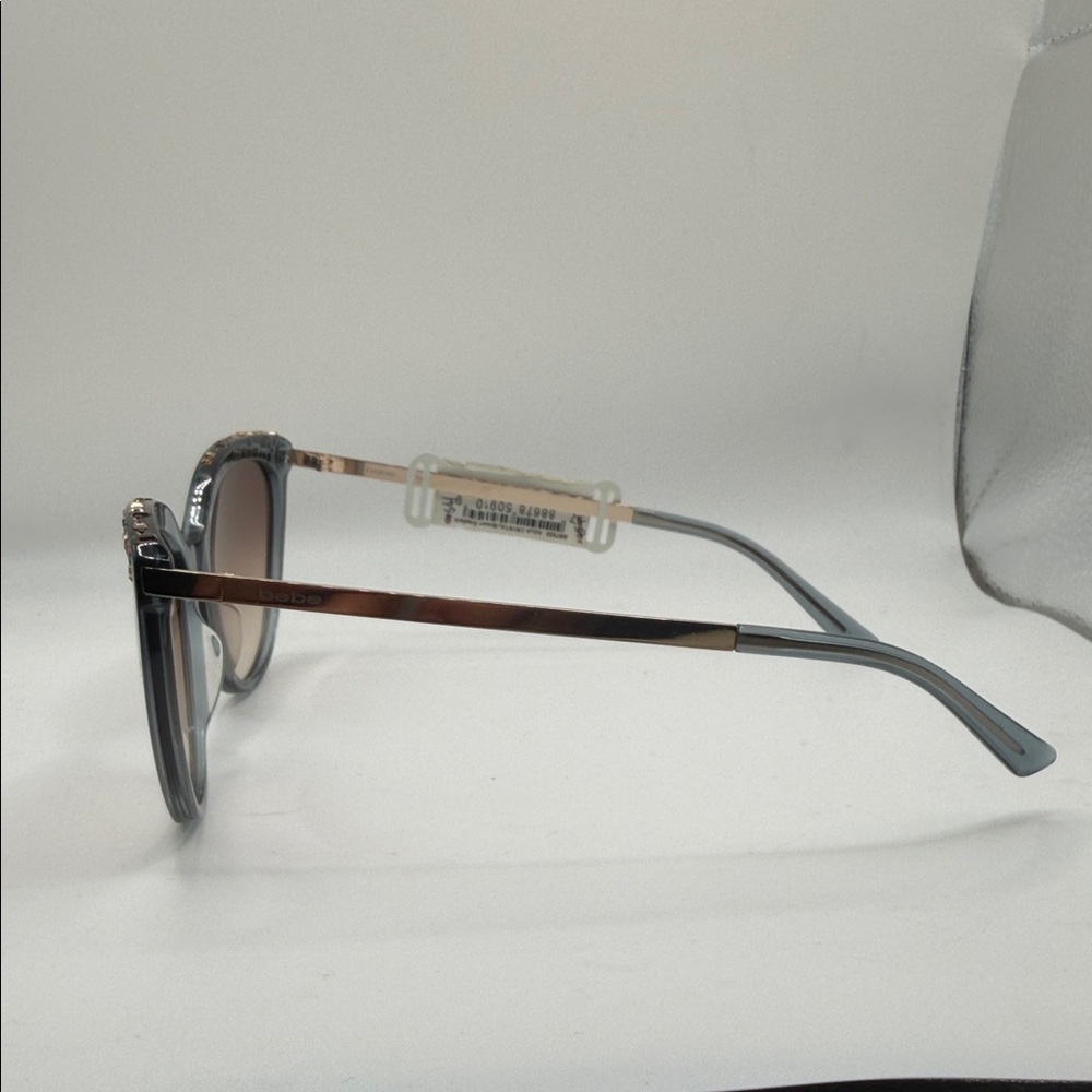 Bebe Women's Gray Sunglasses with Embellished Frame BEBE7223 No Case - Picture 3 of 4